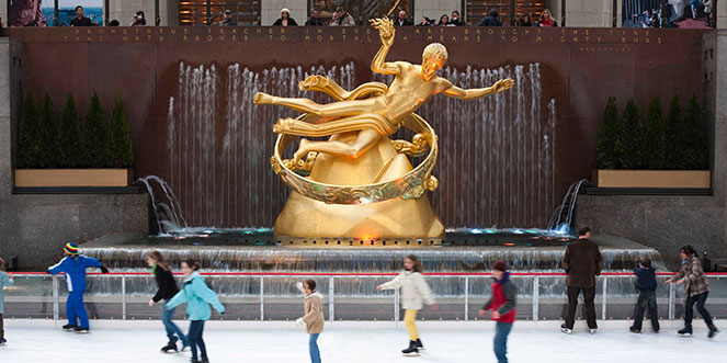 Patinação no gelo no Rockefeller Center